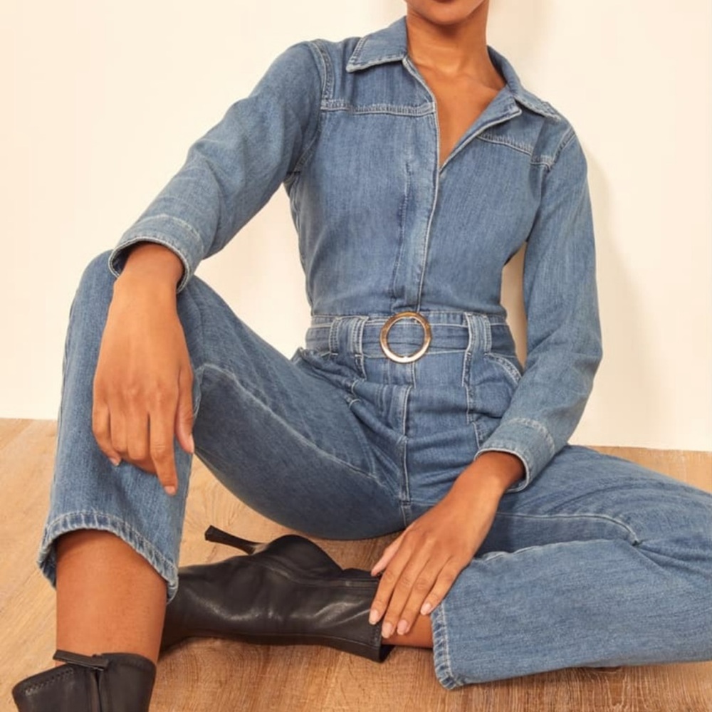 Reformation Rex Boiler Denim Jumpsuit Size 0